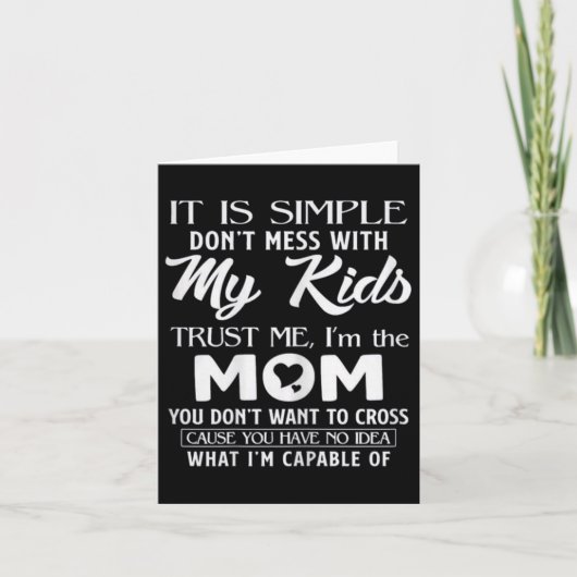 Funny Mother's Day Gift For Moms Womens Its Simple Kaart (Voorkant)
