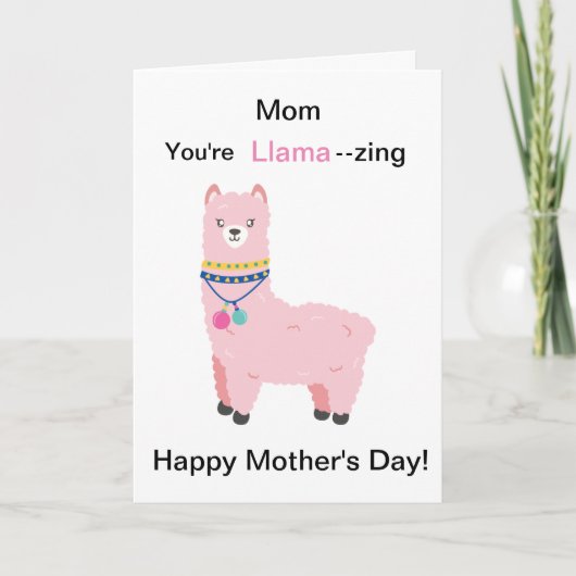 Funny Mother's Day Llama Kaart (Voorkant)
