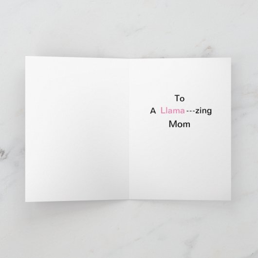 Funny Mother's Day Llama  Kaart (Binnen)