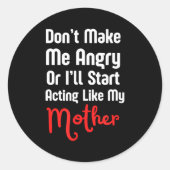 Funny Mother's Day Ronde Sticker (Voorkant)