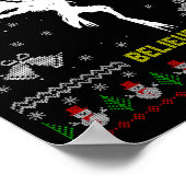 Funny Mothman Ugly Christmas Sweater Believe Crypt Poster (Hoek)
