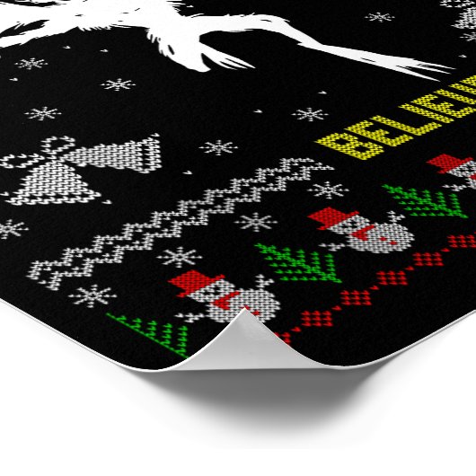Funny Mothman Ugly Christmas Sweater Believe Crypt Poster (Hoek)