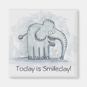 Funny motivatie olifant Today is Smileday Magneet