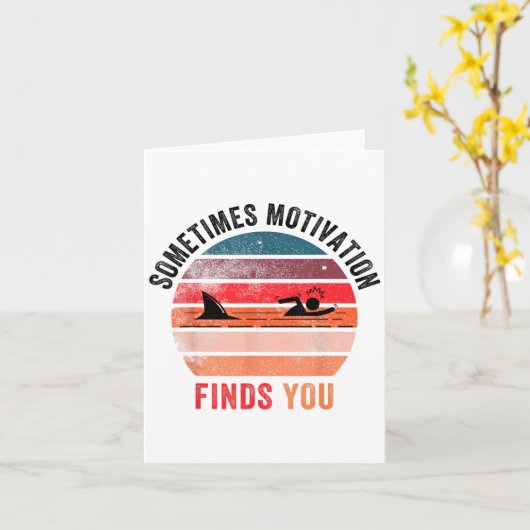 Funny Motivation Shark Quote, Sometimes Motivation Kaart (Gele Bloem)