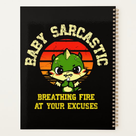 Funny Motivational Dragon - Burn Your Excuses Planner (Achterkant)