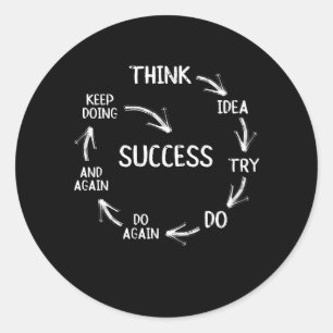 Funny motivational quotes success mindset ronde sticker