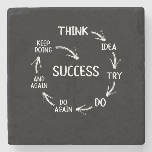 Funny motivational quotes success mindset stenen onderzetter (Voorkant)