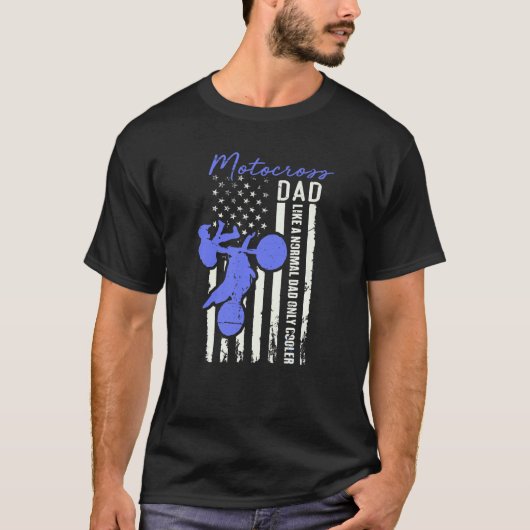 Funny Motocross Dad American Us Flag Cooler Dirt B T-shirt (Voorkant)