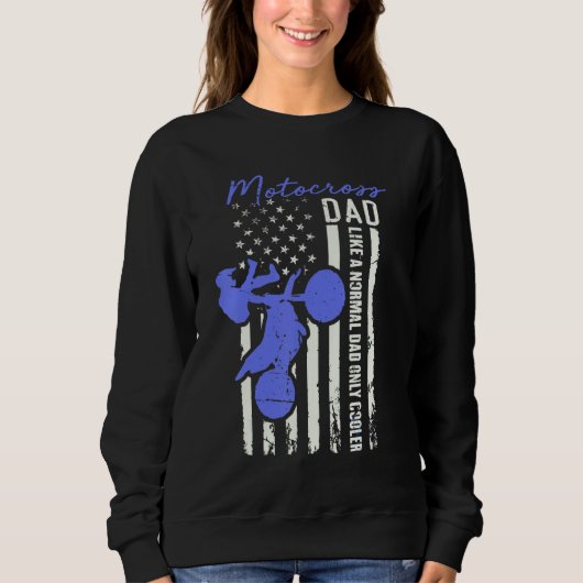 Funny Motocross Dad American Us Flag Cooler Dirt B Trui (Voorkant)
