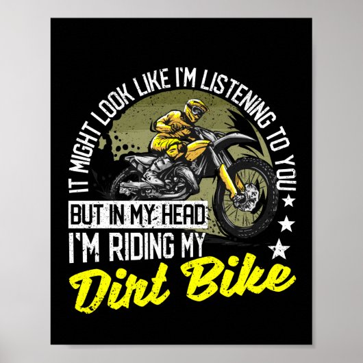 Funny Motocross-fietsers in mijn hoofd... ik leid  Poster (Voorkant)