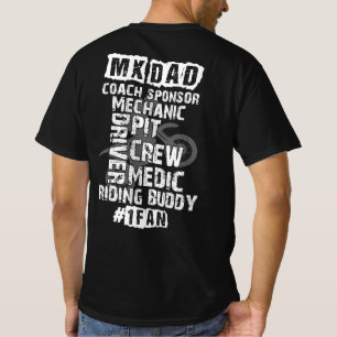 Funny Motocross MX Dad #1 Fan Dirt Bike Coach T-shirt