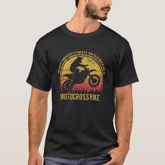 Funny Motocross-ontwerp voor grootvader of pap in T-shirt (Voorkant)