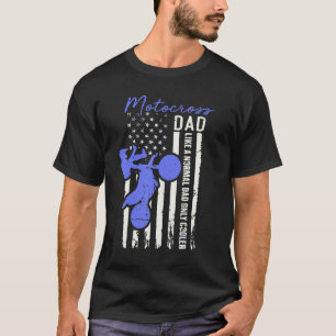Funny Motocross papa Amerikaans Vlag Koelier Dirt  T-shirt
