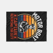 Funny Motor Boat Captain Reporting For Duty Summer Fleece Deken (Voorkant (Horizontaal))