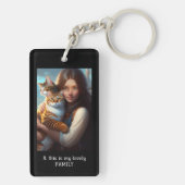 Funny Motor Cat Pap Foto Sleutelhanger (achterkant)