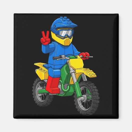 Funny Motorbike Builder Boys Block Building Toys D Magneet (Voorkant)