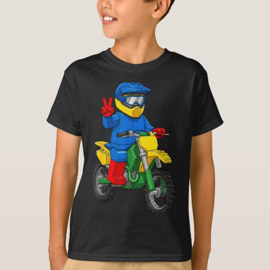 Funny Motorbike Builder Boys Block Building Toys D T-shirt (Voorkant)
