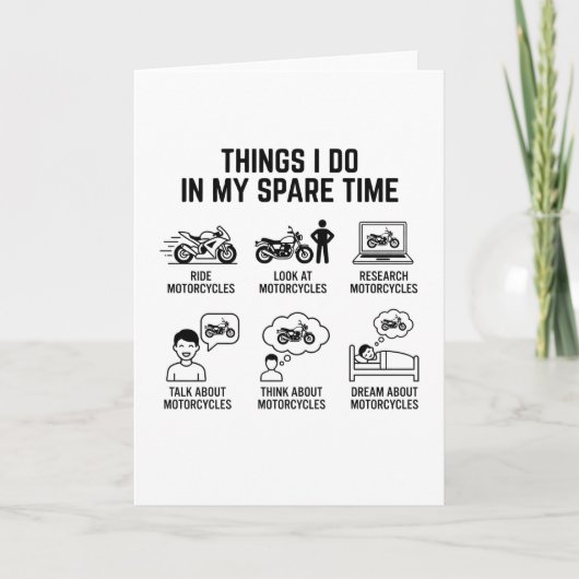 Funny Motorcycle Lover Spare Time Biker Life Kaart (Voorkant)