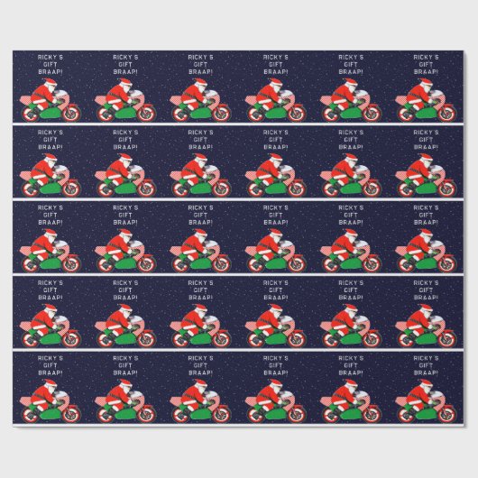 Funny Motorcycle Motocross Holiday Gift Cadeaupapier (Vlak)