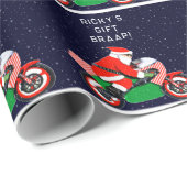 Funny Motorcycle Motocross Holiday Gift Cadeaupapier (Rol Hoek)