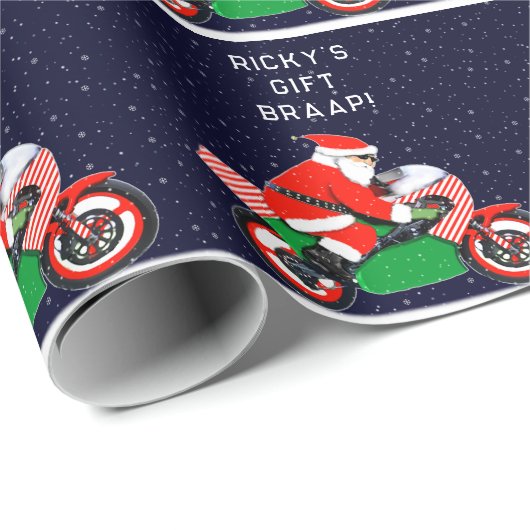 Funny Motorcycle Motocross Holiday Gift Cadeaupapier (Rol Hoek)