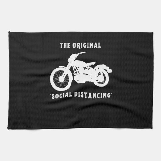 Funny Motorcycle Original Social Distance Theedoek (Horizontaal)