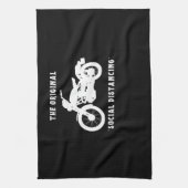 Funny Motorcycle Original Social Distance Theedoek (Verticaal)