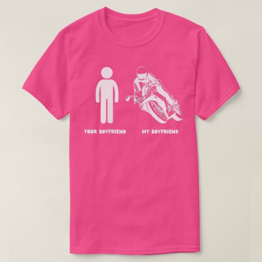 Funny Motorcycle Rider My Boyvriend Moto Bikers Gi T-shirt (Design voorkant)