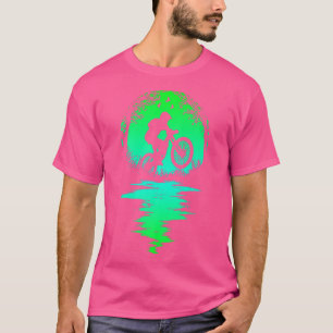 Funny Mountain Bike MTB Biking Cycling Sunset Silh T-shirt