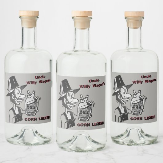 Funny Mountain Man Cool Liquor Bottle Label Likeurfles Etiket (Flessen)