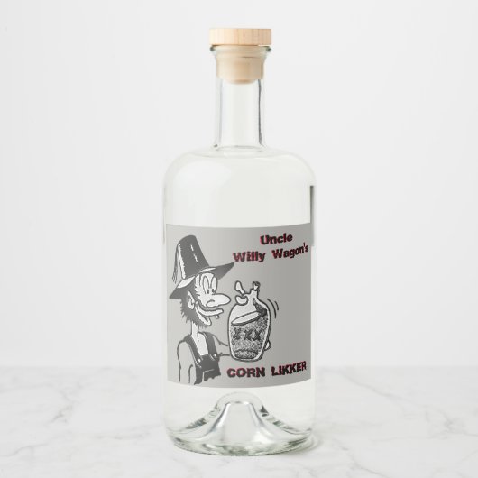 Funny Mountain Man Cool Liquor Bottle Label Likeurfles Etiket (Voorkant)