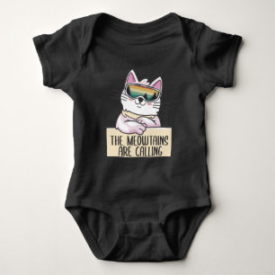 Funny Mountain Snowboarding Skiing Cat Lover Romper