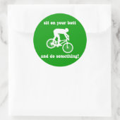 Funny mountainbiking ronde sticker (Tas)