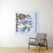 Funny Mouse Band Tapestry Happy Birthday To You Wandkleed (In Situ (horizontaal))