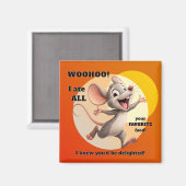 Funny Mouse Diet Magnet (Voorkant / Achterkant)
