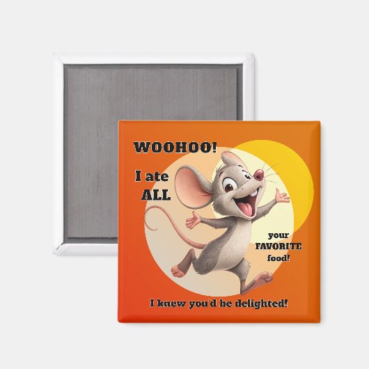 Funny Mouse Diet Magnet (Voorkant / Achterkant)