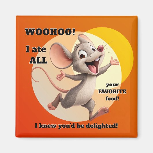 Funny Mouse Diet Magnet (Voorkant)