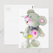 Funny Mouse met kaas Briefkaart (Voorkant / Achterkant)