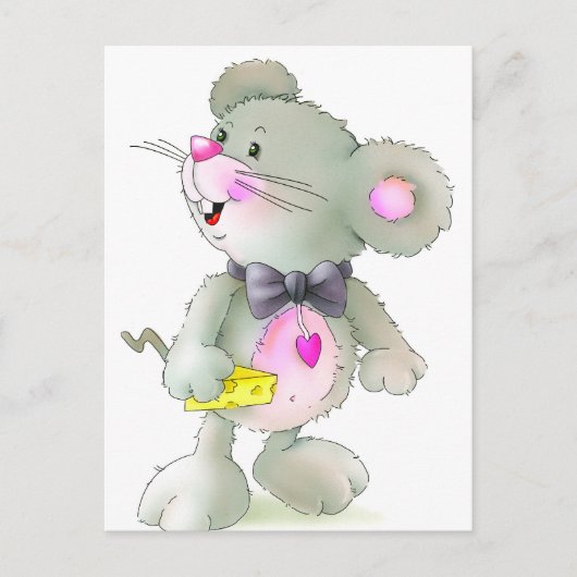 Funny Mouse met kaas Briefkaart (Voorkant)