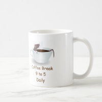 Funny Mouse Mok: Koffie Break 9 tot 5 dagelijks