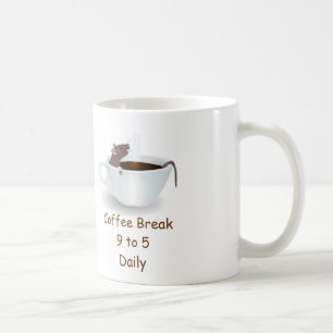 Funny Mouse Mok: Koffie Break 9 tot 5 dagelijks Koffiemok