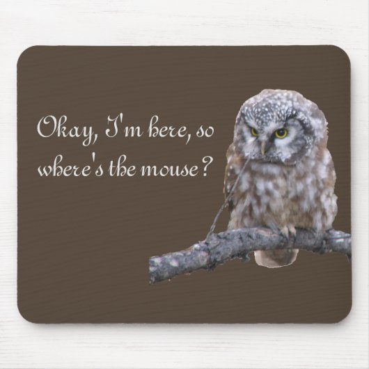 Funny mouse pad met uil muismat (Voorkant)