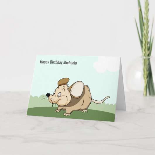 Funny Mouse Personalized Kind Birthday Kaart (Voorkant)