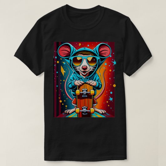 Funny Mouse Skateboard Lover Design Gift Tanktop (Design voorkant)