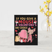 Funny Mouse Valentijnsdag Cookie Love Snoep Heart Kaart (Gele Bloem)