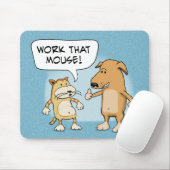 Funny mousepad: Cartoon Cat en Dog Muismat (Met muis)