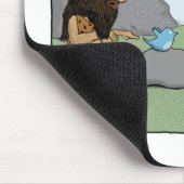 Funny mousepad: Caveman Tweets Muismat (Hoek)