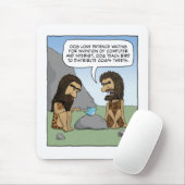 Funny mousepad: Caveman Tweets Muismat (Met muis)