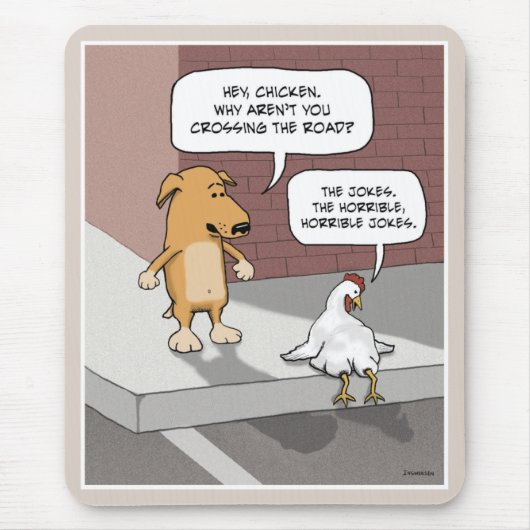 Funny mousepad: Dog en Chicken Muismat (Voorkant)