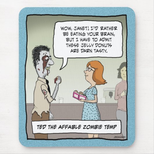 Funny mousepad: Kantoor Zombie Muismat (Voorkant)